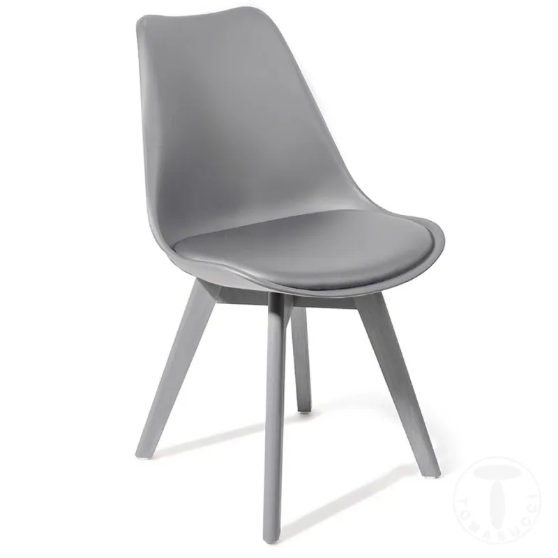 Scaun Din Piele Sintetica Kiki Evo Grey 3275 Tomasucci Italia 
