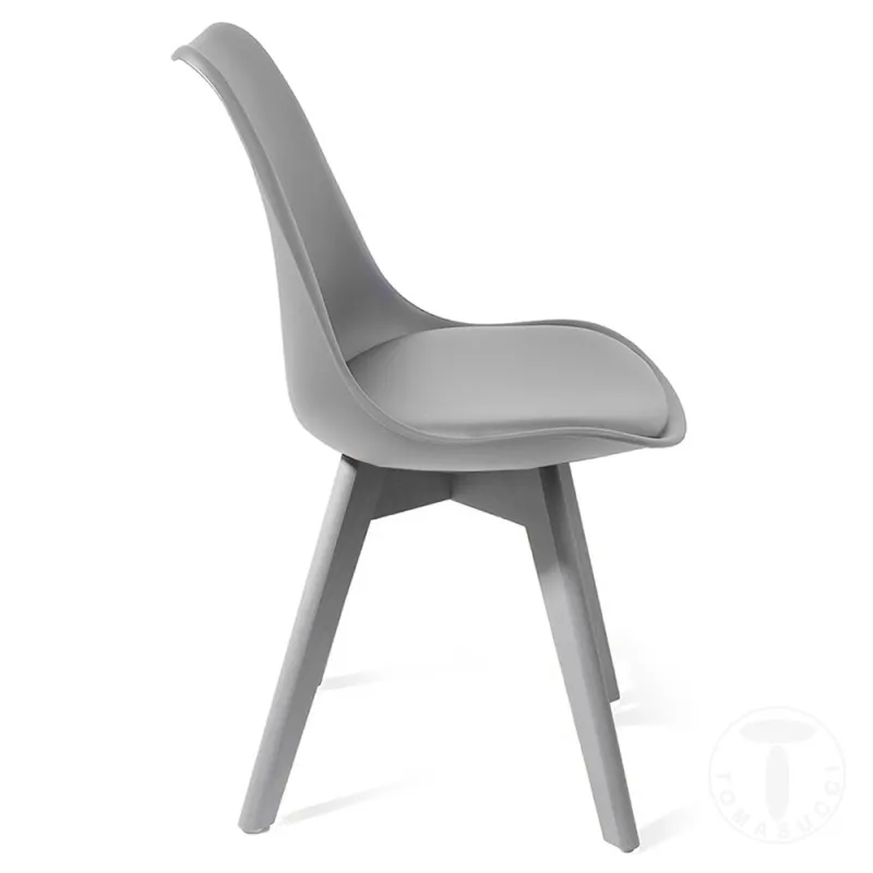 Scaun Din Piele Sintetica Kiki Evo Grey 3275 Tomasucci Italia 