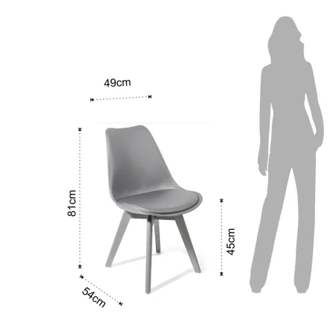 Scaun Din Piele Sintetica Kiki Evo Grey 3275 Tomasucci Italia 