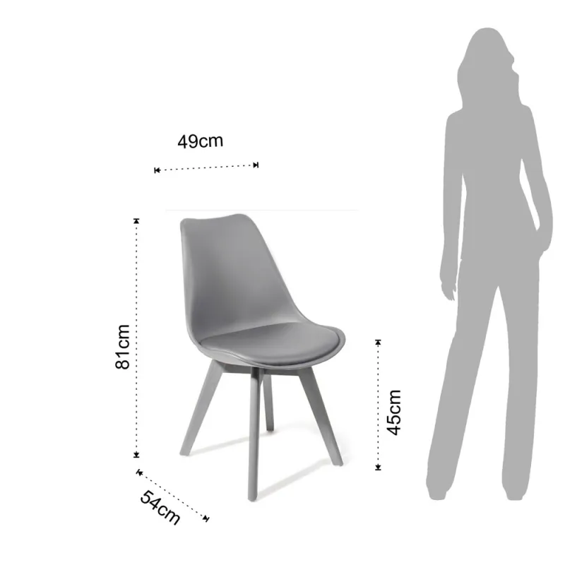 Scaun Din Piele Sintetica Kiki Evo Grey 3275 Tomasucci Italia 
