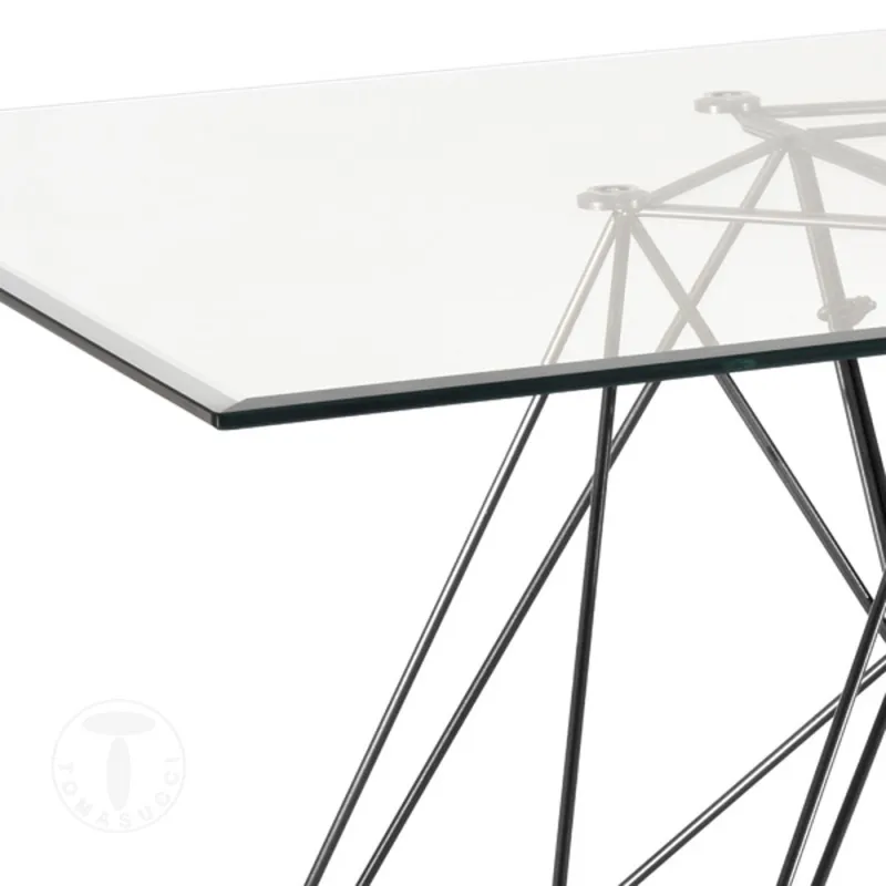 Masa-Birou Din Sticla Securizata Spillo Black/Clear 3333 Tomasucci Italia 