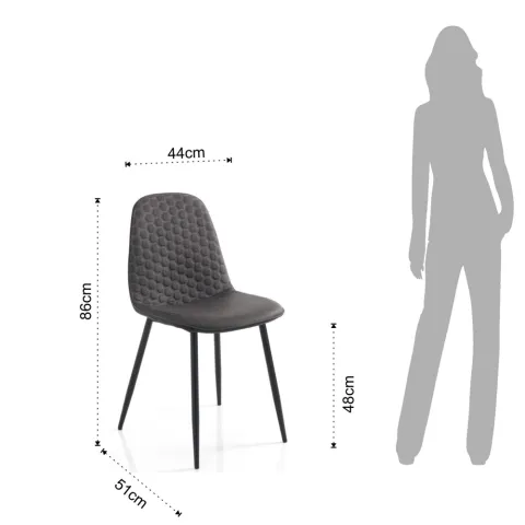 Scaun Cu Efect De Catifea Gale Grey 3379 Tomasucci Italia 