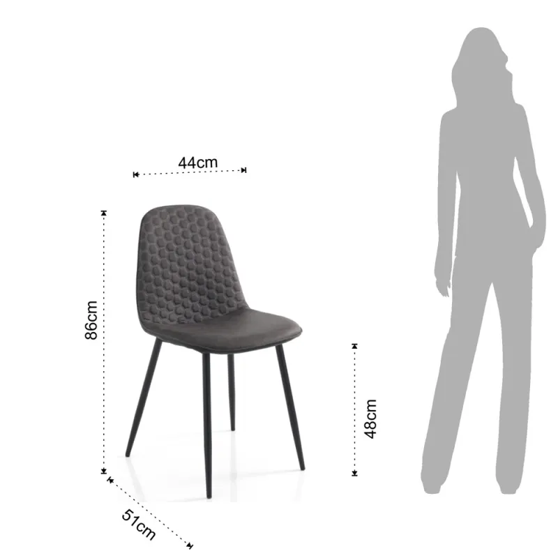 Scaun Cu Efect De Catifea Gale Grey 3379 Tomasucci Italia 