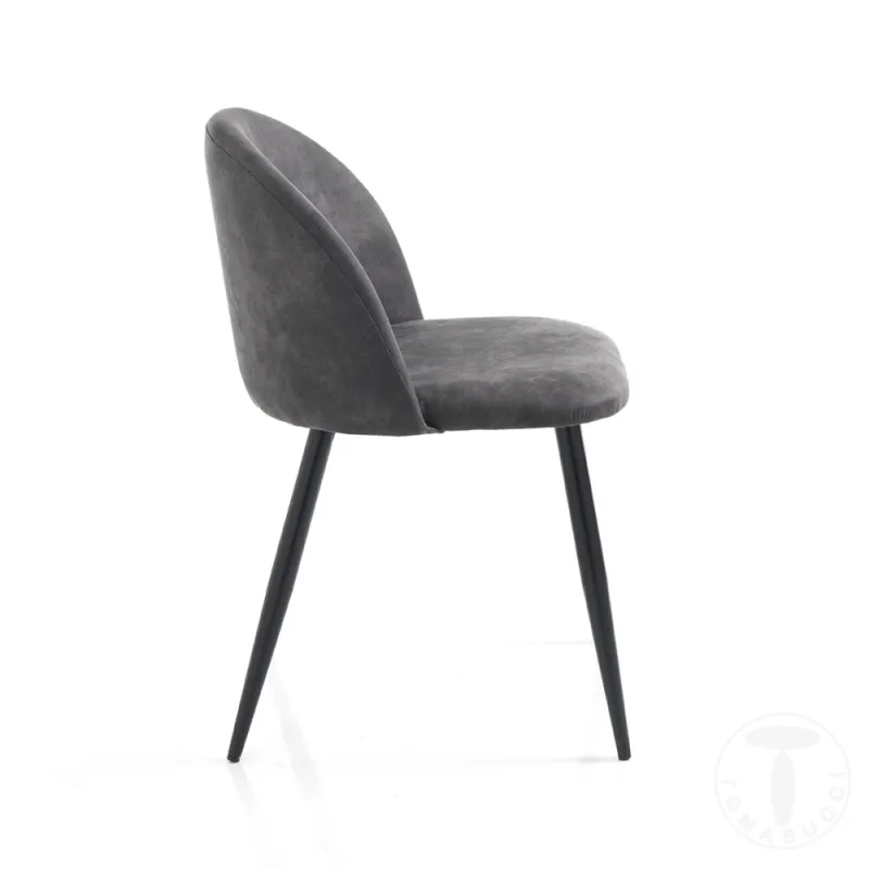 Scaun Cu Efect De Catifea New Kelly Grey 3381 Tomasucci Italia 