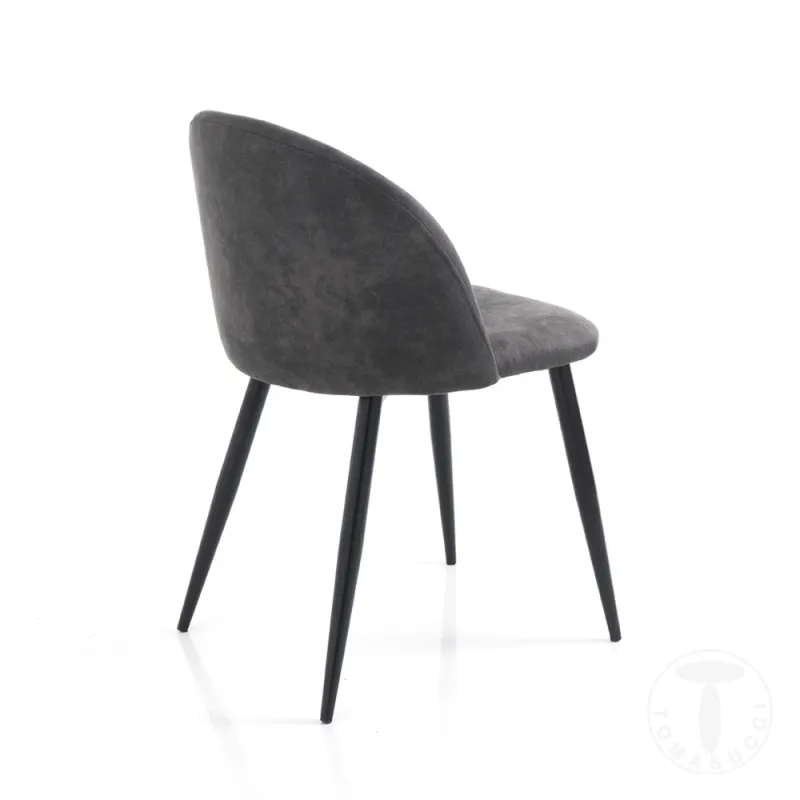 Scaun Cu Efect De Catifea New Kelly Grey 3381 Tomasucci Italia 