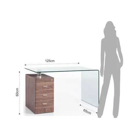 Birou Din Sticla Securizata Bow Wood 3482 Tomasucci Italia 