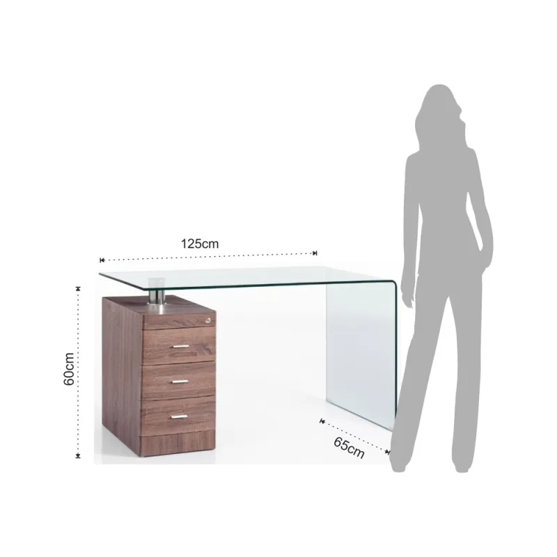 Birou Din Sticla Securizata Bow Wood 3482 Tomasucci Italia 