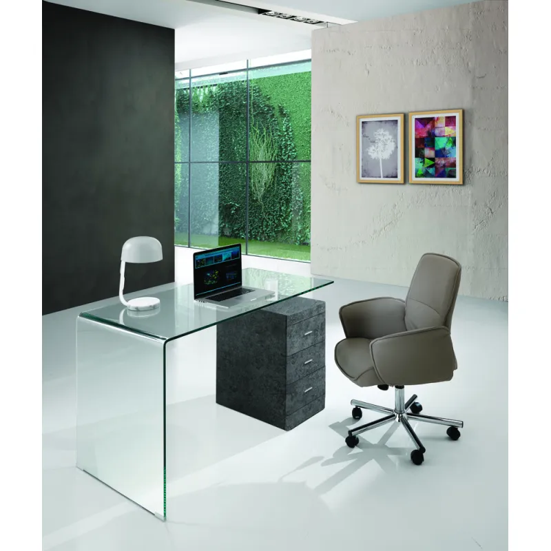 Birou Din Sticla Securizata Bow Cement 3483 Tomasucci Italia 