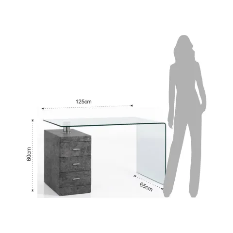 Birou Din Sticla Securizata Bow Cement 3483 Tomasucci Italia 