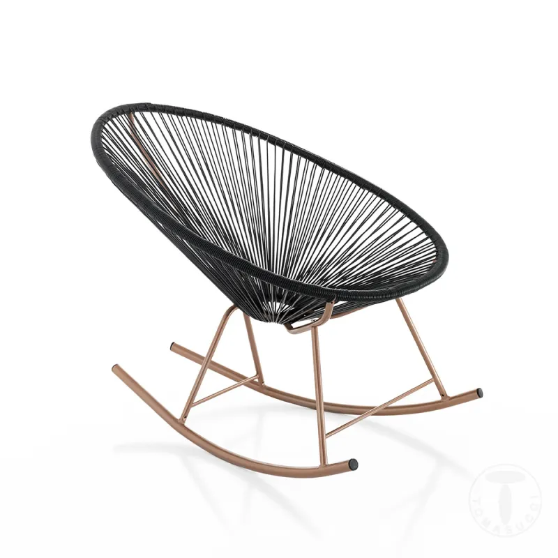 Fotoliu-Balansoar Pentru Interior-Exterior Numana Black 3485 Tomasucci Italia 