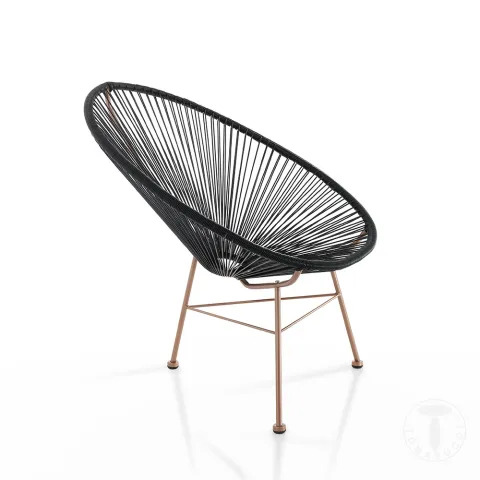 Fotoliu-Balansoar Pentru Interior-Exterior Numana Black 3487 Tomasucci Italia 