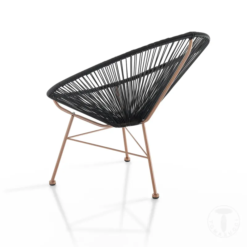 Fotoliu-Balansoar Pentru Interior-Exterior Numana Black 3487 Tomasucci Italia 