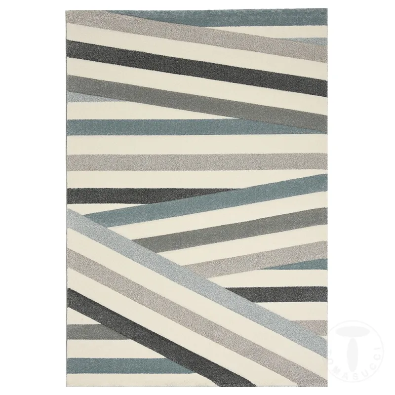 Covor Sculptat Manual Lines Pastel Cream - Blue 3610 Tomasucci Italia 
