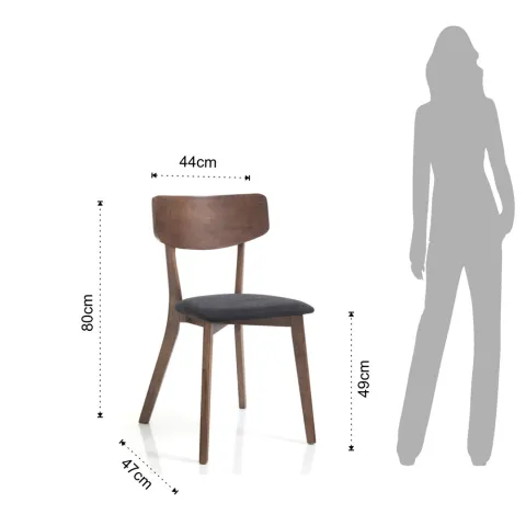 Scaun Cu Spatar Din Lemn Masiv Varm Dark Wood 3692 Tomasucci Italia 