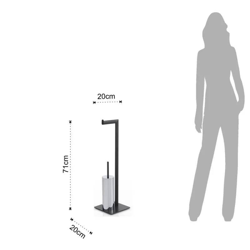 Coloana Periuta De Dinti Si Suport Hartie Igienica Janny Black 3710 Tomasucci Italia 