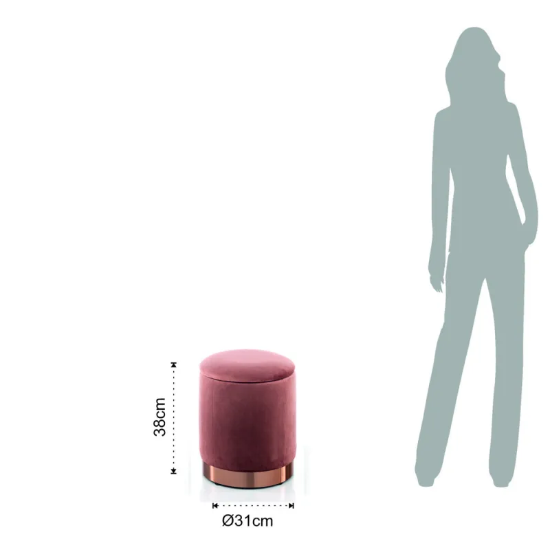 Taburet Tapitat Container Dido Powder Pink 4184 Tomasucci Italia 