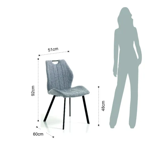 Scaun Tapitat Cu Stofa Monia Grey 4286 Tomasucci Italia 