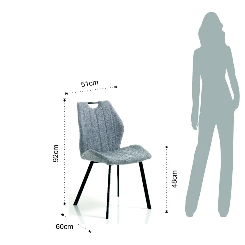 Scaun Tapitat Cu Stofa Monia Grey 4286 Tomasucci Italia 