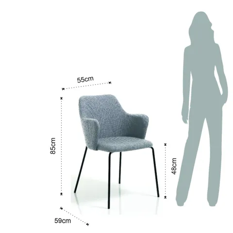 Scaun Tapitat Cu Stofa Sonia Grey 4287 Tomasucci Italia 