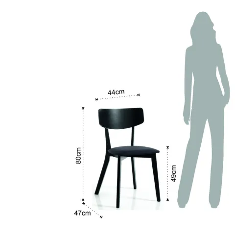 Scaun Din Lemn Masiv Varm Black 4293 Tomasucci Italia 