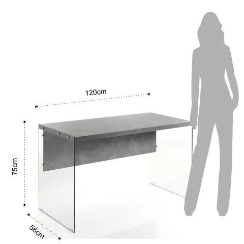 Birou Din Sticla Securizata Nancy Cement 4368 Tomasucci Italia 