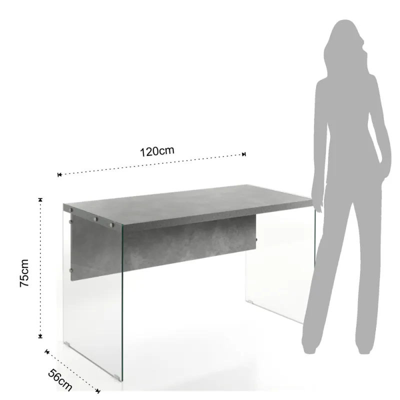 Birou Din Sticla Securizata Nancy Cement 4368 Tomasucci Italia 