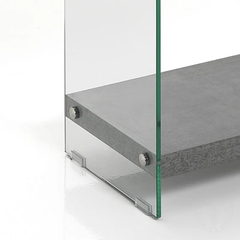 Biblioteca Cu 3 Rafturi Din Sticla Securizata 3 Nancy 70 Cement 4370 Tomasucci Italia 