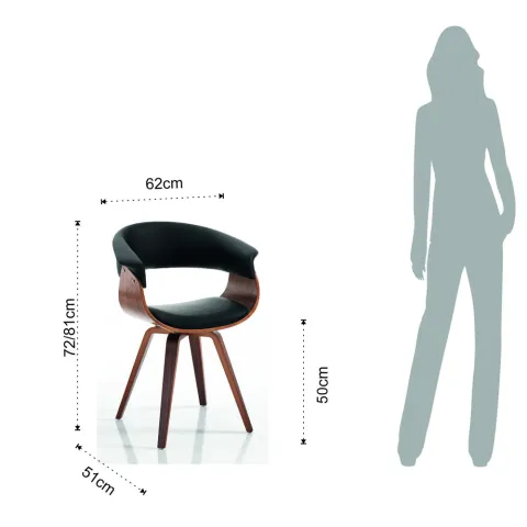 Scaun Captusit Visby Dark Wood 4372 Tomasucci Italia 