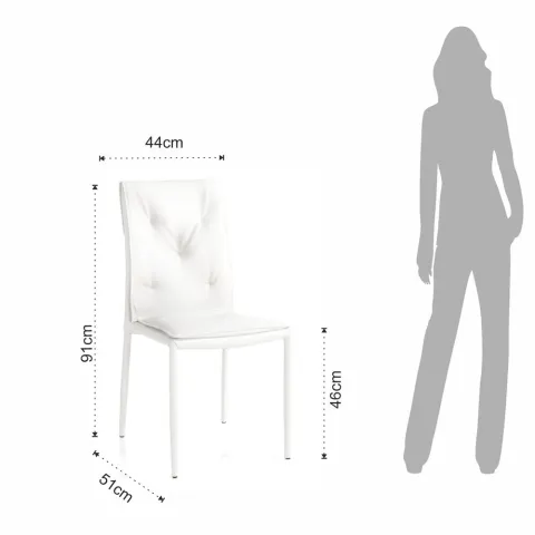 Scaun Tapitat Lucia White 4640 Tomasucci Italia 