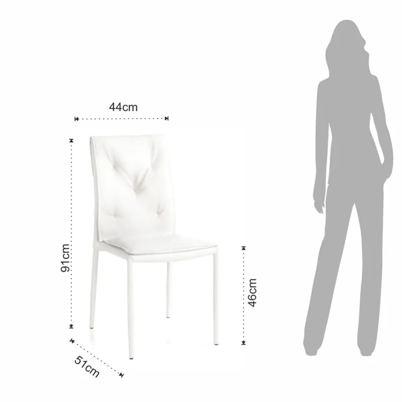 Scaun Tapitat Lucia White 4640 Tomasucci Italia 