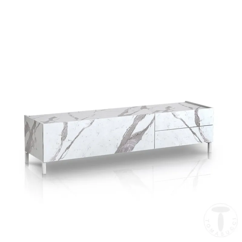 Suport Tv Din Panouri Ecologice Tv Eddy White Marble 4683 Tomasucci Italia 