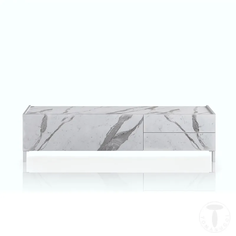 Suport Tv Din Panouri Ecologice Tv Eddy White Marble 4683 Tomasucci Italia 