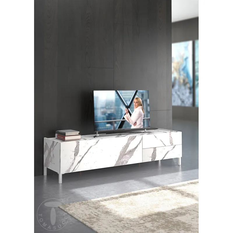 Suport Tv Din Panouri Ecologice Tv Eddy White Marble 4683 Tomasucci Italia 