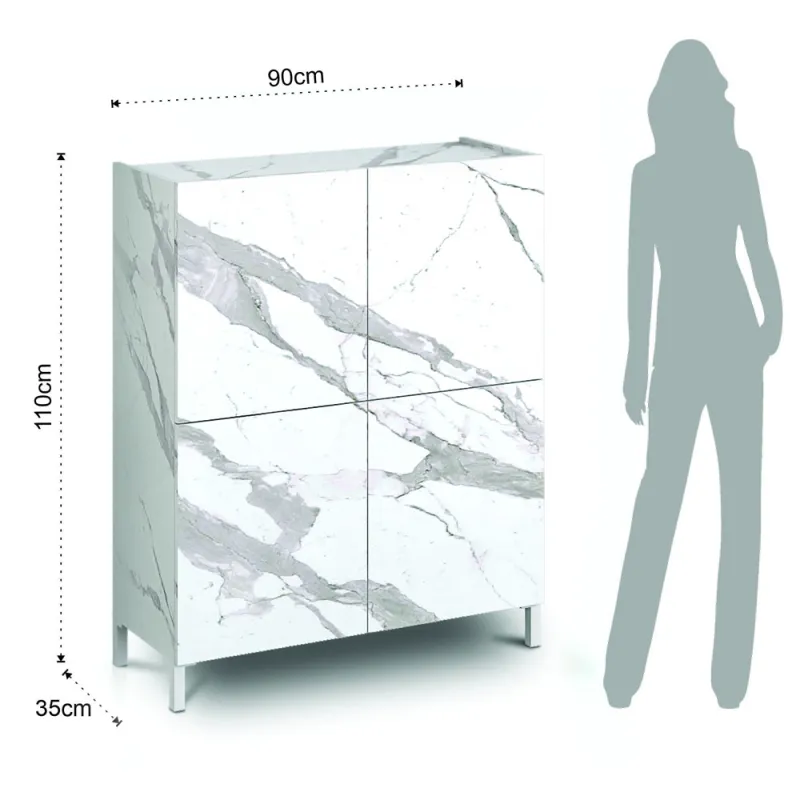 Dulap Inalt Din Panouri Ecologice Eddy White Marble 4684 Tomasucci Italia 