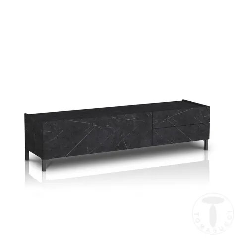 Suport Tv Din Panouri Ecologice Tv Eddy Black Marble 4686 Tomasucci Italia 