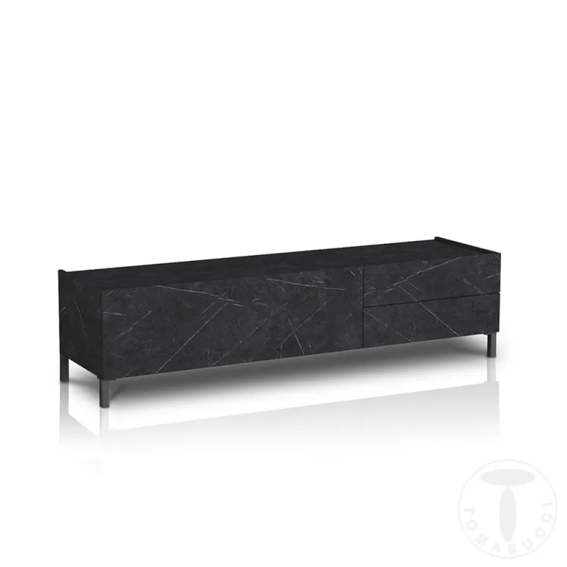 Suport Tv Din Panouri Ecologice Tv Eddy Black Marble 4686 Tomasucci Italia 