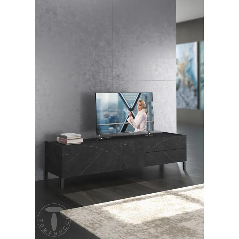Suport Tv Din Panouri Ecologice Tv Eddy Black Marble 4686 Tomasucci Italia 
