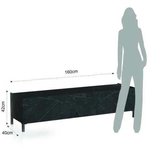 Suport Tv Din Panouri Ecologice Tv Eddy Black Marble 4686 Tomasucci Italia 