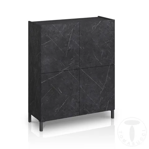 Dulap Inalt Din Panouri Ecologice Eddy Black Marble 4687 Tomasucci Italia 