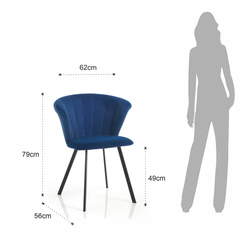 Scaun Tapitat Noah Blue 4718 Tomasucci Italia 