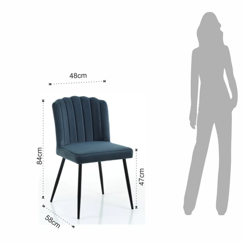 Scaun Tapitat Claudia Blu Ocean 4724 Tomasucci Italia 
