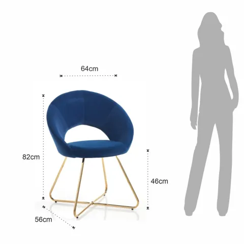 Scaun Tapitat Edda Blue 4732 Tomasucci Italia 