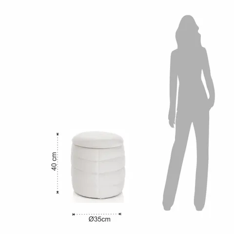 Taburet Cu Lada Depozitare Gum White 4758 Tomasucci Italia 