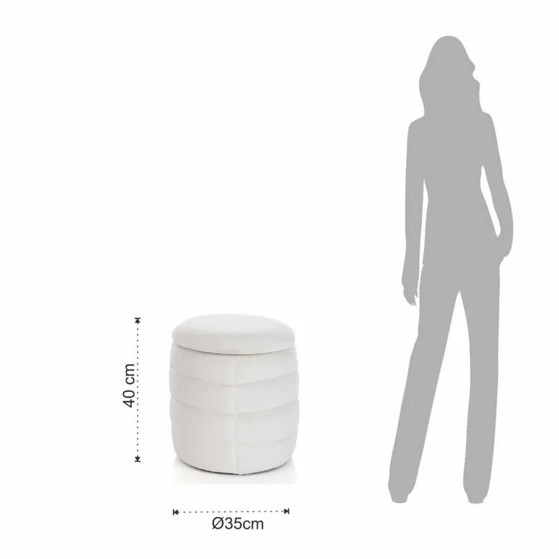 Taburet Cu Lada Depozitare Gum White 4758 Tomasucci Italia 