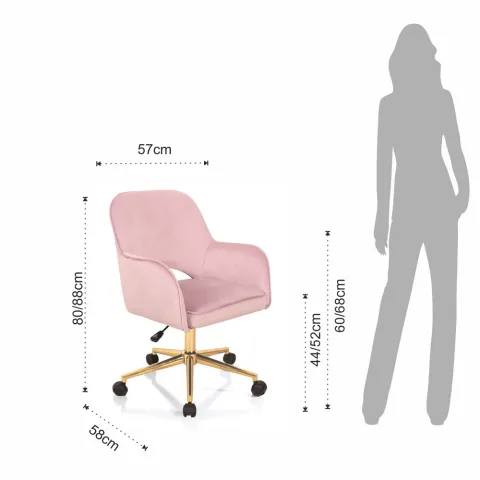 Scaun Cu Roti Victoria Pink 4978 Tomasucci Italia 