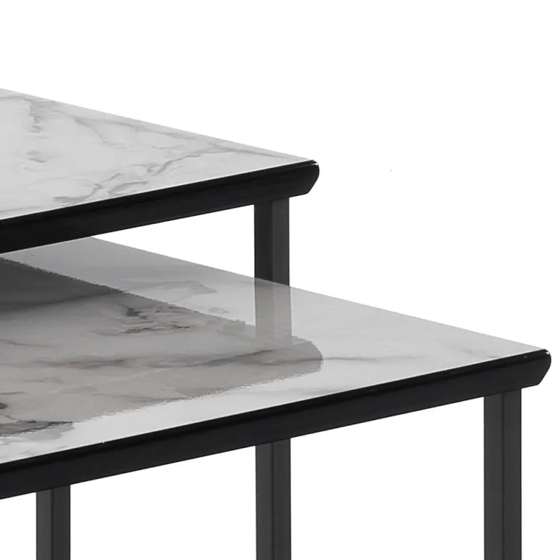 Set 2 Masute De Cafea 2 Thin White Marble 5024 Tomasucci Italia 