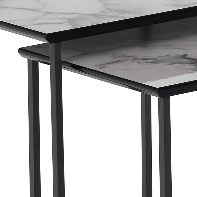 Set 2 Masute De Cafea 2 Thin White Marble 5024 Tomasucci Italia 