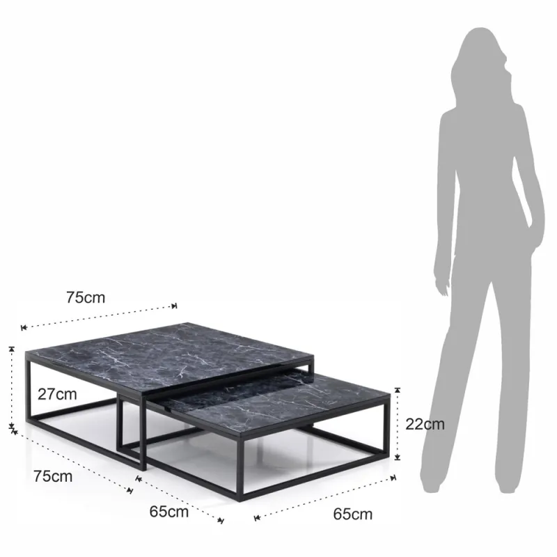 Set 2 Masute De Cafea 2 Thin 5028 Tomasucci Italia 