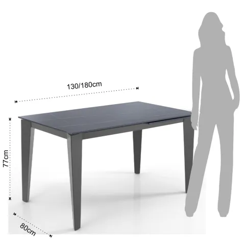 Masa Extensibila Alf Black Marble 5062 Tomasucci Italia 