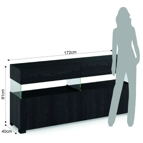 Bufet Din Panouri Ecologice Float Black Wood 4A 5065 Tomasucci Italia 